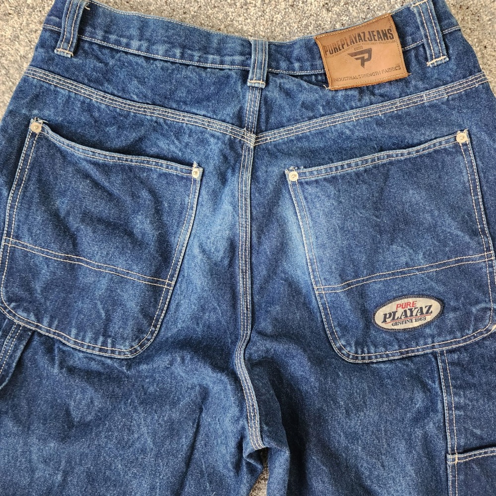 Pure Playaz Carpenter Jeans Mens 34x32 Baggy Y2K P18‎ Series Wide Leg Denim GUC - Picture 13 of 16